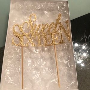Gold Sweet Sixteen Cake Topper